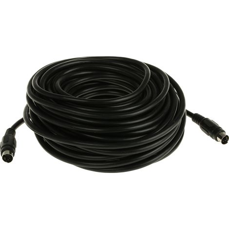 Cordon audio vidéo SVHS Noir Mini Din mâle 4 broches Mini Din mâle 4 broches, 15m ( Prix pour 1 ) (1/3)