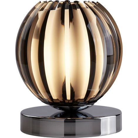 Abatjour Contemporaneo Artiglio Acciaio Cromo Vetro Fumè 1 Luce G9 (1/5)
