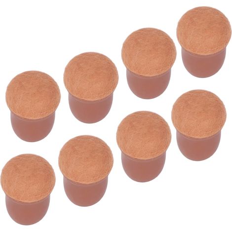 Ensemble de 8 protections de pieds de chaise en TPE pour sols, compatibles avec tables et tabourets, marron, taille S. (1/5)