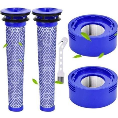 Filtre V8 Pour Dyson 2 Pièces V7 V8 Pré-Filtre Et Filtre Moteur Pour Dyson V8 V7 Animal Plus Extra Absolute Fluffy Aspirateur À Batterie Motorhead Ensemble De Filtres Hepa Avec Brosse De Netto..