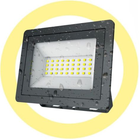 Projecteur LED extérieur - Slim - 50W - 4900lm - IP65 - Blanc Chaud - Noir