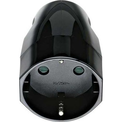 00250 Presa 2P+T 16A Tedesco Assiale Nero
