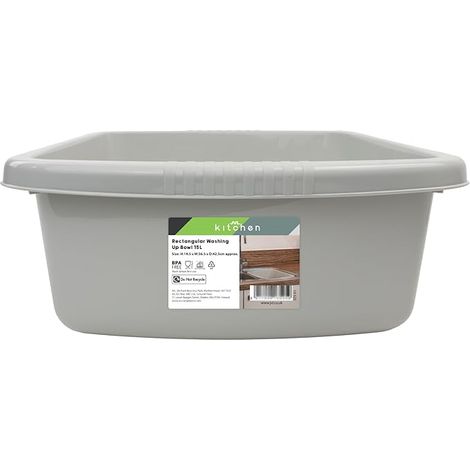 JVL Plastic Washing Up Cleaning Bowls, Nestable, Set of 3, 5.5L, 9.5L, 15.5L (1/5)