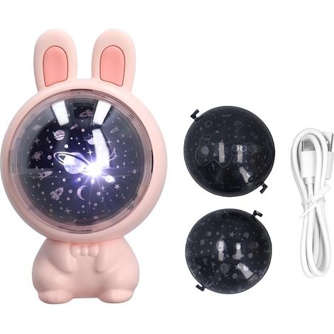 Sternenprojektor-Nachtlicht für Kinder Hasenförmiges Nachtlicht für Kinder Verstellbare Projektorlampe für Kinderzimmer und Wohnzimmer Weihnachts Rosa (1/5)
