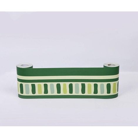1 tome Bordure de papier peint Frise Murale Adhesive Bordure Papier Peint Frise Autocollante pour Cuisine, Salle de Bains, Plafond, Salon, Chambre Décoration Murale Ligne verte 10.6×1000cm