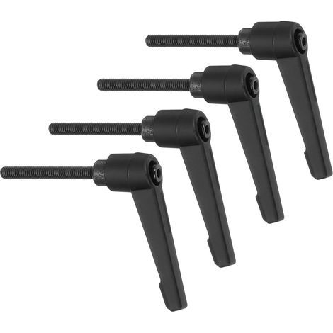 piezas - Manija de sujeción de palanca - Perno giratorio - Rosca macho M5 - Liberación rápida - Para máquinas herramienta - Negro - 40 mm (1/5)