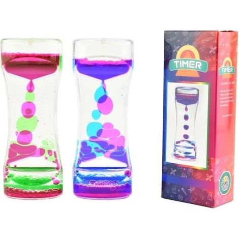 Timer sensoriale a liquido bicolore - clessidra