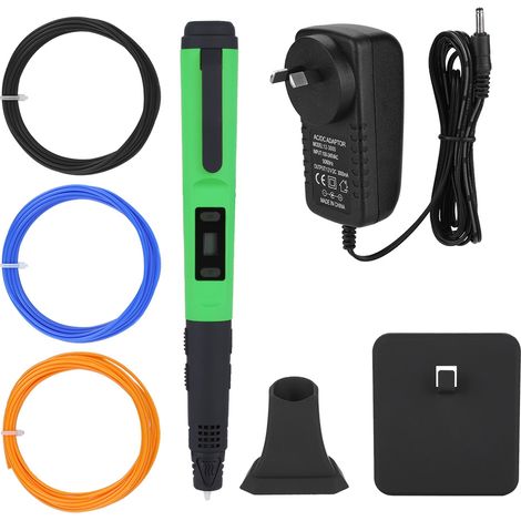 Stylo 3D de dessin et modélisation, filament ABS&PLA, outil d'impression, prise AU 110-240V, vert, lot complet (1/5)