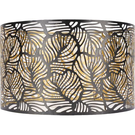 Abat-jour à motif ajouré E27/E14 - Dissipation thermique optimale, design élégant en fer pour lampes de table - Diamètre 25 cm, hauteur 16 cm, compatible E27/E14 (1/5)