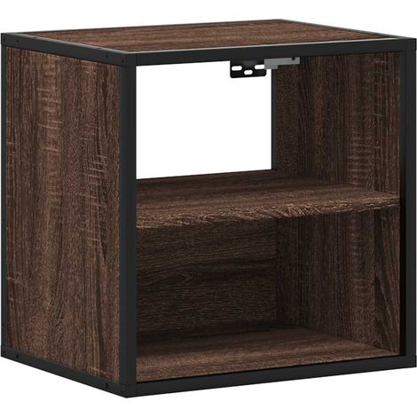 Maison Exclusive - Mesita de noche de pared color roble marrón 40