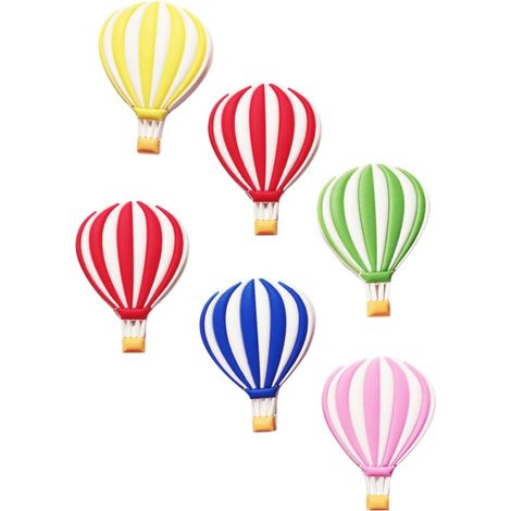 Lot de 6 Autocollants Ballon Créatifs pour Réfrigérateur en Colle Flexible Magnétique, Décoration Compacte et Colorée Cuisine et Présent de Pendaison de Crémaillère (1/5)