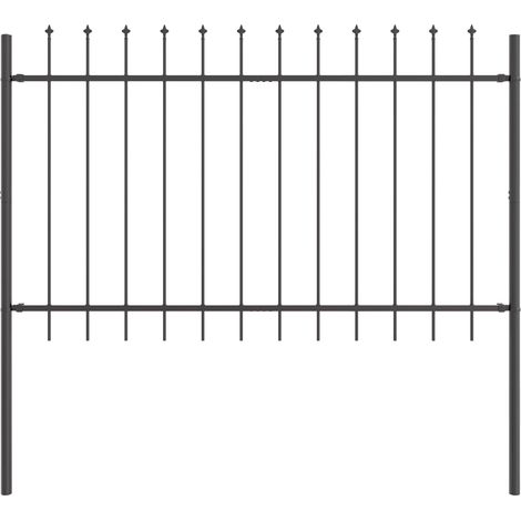 Maison Exclusive - Gartenzaun 2 pcs Grau 3,4 x 1 m Pulverbeschich