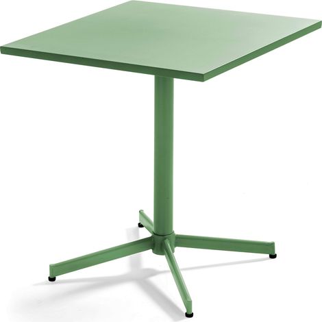 Table de jardin carrée bistro inclinable en acier vert cactus - Palavas (1/5)