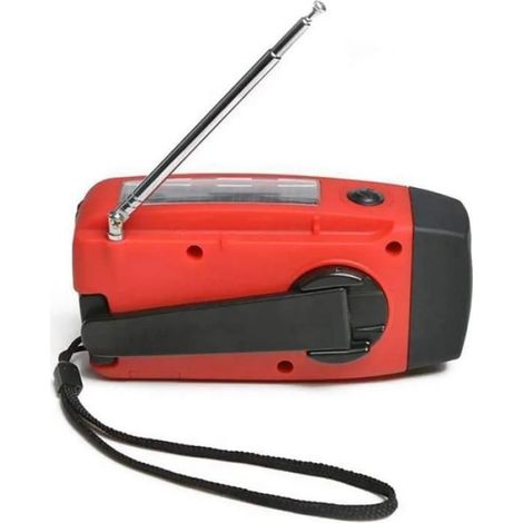 Radio solaire manivelle - - 2000mAh - AM/FM - Lampe de poche LED - Portable (1/4)