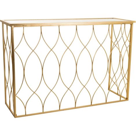 Recibidor de metal dorado 120x40x80