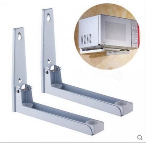 Support pour four micro-ondes - Cuisine - Étagère d'Angle - Acier au carbone - 33 x 25 cm - Charge max 35 kg (1/2)