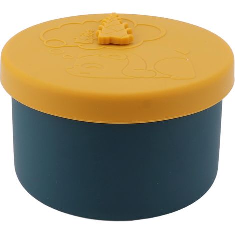 Wasserdichte, geruchsneutrale Silikon-Lunchbox für Schüler und Berufstätige, tragbar und ideal zur Aufbewahrung von Lebensmitteln, leuchtend gelbe Farbe. (1/5)