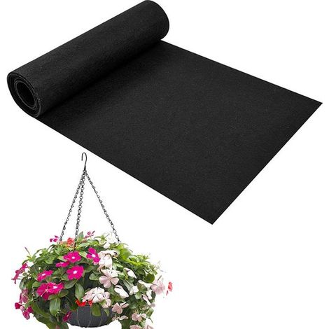 Filzrolle für Blumentöpfe 12 x 120 Zoll Schwarz Leicht zuschneidbar Für Garten, Blumentöpfe, Fensterbänke und Haustierbetten (1/5)