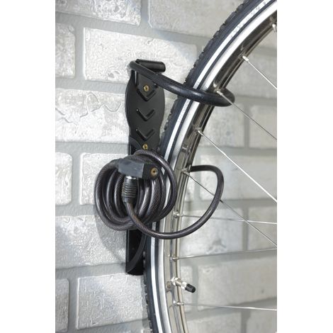 Mottez – Crochet vélo mural 25 kg – Rangement mural pour 1 vélo – Fixation vis et chevilles – B865V (1/10)