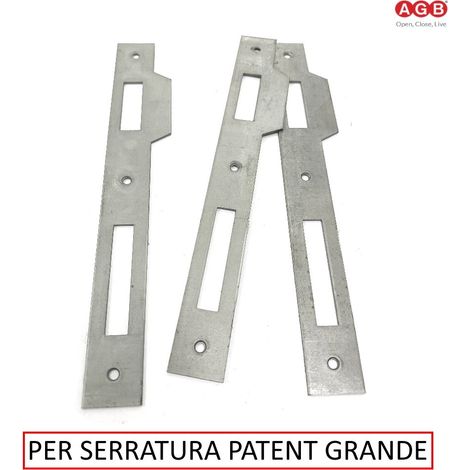 INCONTRO PER SERRATURA AGB PATENT GRANDE CON ALETTA SAGOMATA BORDI QUADRI IN FERRO