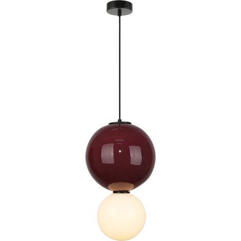 Lámpara colgante LED Pieve color burdeos Italux PND-95221-1L-PRP (1/5)