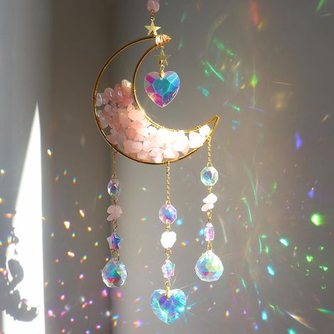 Soleil en Cristal, Pendentif Prismatique Coloré, Suncatcher, Décoration Ornementale, Fabricant d’Arc-en-Ciel Suspendu pour Fenêtre ou Jardin (1/5)