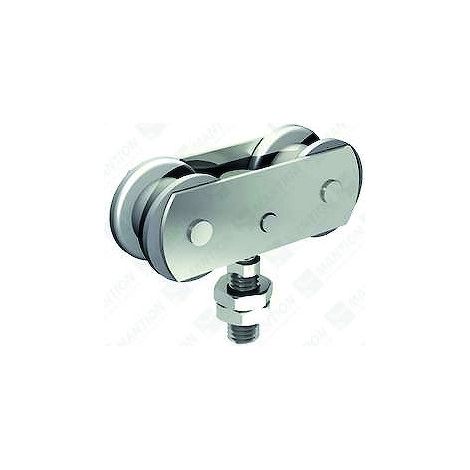 Mantion – Monture pour portail 40 kg – Galets en Delrin – Compatible avec rails 35x30 mm – Installation par vis – Fabrication française