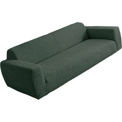 Housse de canapé tissée à motif extensible, enceinte-Vert (1/2)