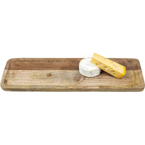 XXL Mango Servierplatte lebensmittelecht - 61 x 17 cm - Deko Kerzenbrett rechteckig natur