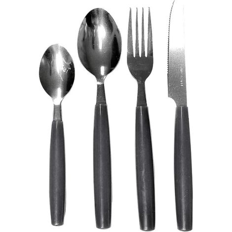 Set 24 Posate In Acciaio Inox Servizio Da Tavola Per 6 Persone Grigio