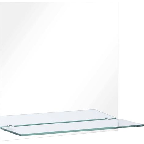 Maison Exclusive - Wandspiegel mit Regal 60×60 cm Hartglas (1/5)