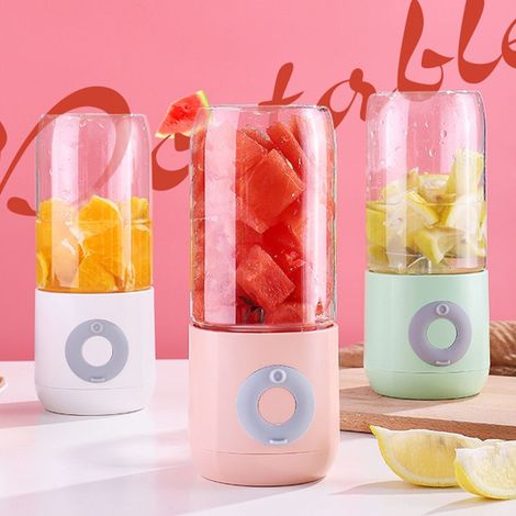 Mixeur électrique à jus, extracteur de jus de fruits rechargeable par USB, rose (1/5)