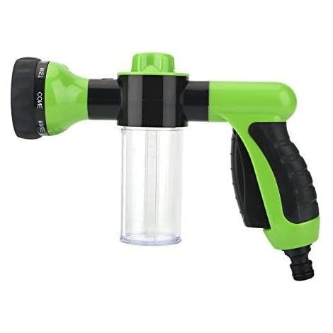 Pistola de lavado de coches multifuncional de alta presión con rociador de agua y espuma para lavadoras, coches y jardines pistola rociadora verde y amarilla para la limpieza de coches y jardines. (1/3)
