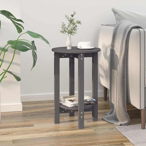 Table basse Table d'appoint pour Salon Chambre - Gris Ø 40x60 cm Bois massif de pin BV463757 - BonneVie (1/5)
