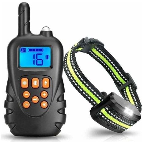 FLITI Hundetrainingshalsband, Anti-Bell-Halsband mit Fernbedienung, IPX7 wasserdichter Empfänger, wiederaufladbar, 600 Meter Reichweite, 3 Vibrations-/Schock-/Piepton-Modi (grau)