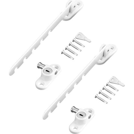 Kit sécurité fenêtre 2 pièces – Limiteur réglable battant, oscillo-battant – Contrôle ouverture – Avec vis (1/5)