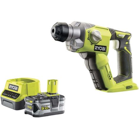 RYOBI 18V OnePlus trapano a percussione R18SDS-0 - 1 batteria OnePlus 5.0Ah - 1 caricabatterie rapido 2.0Ah RC18120-150