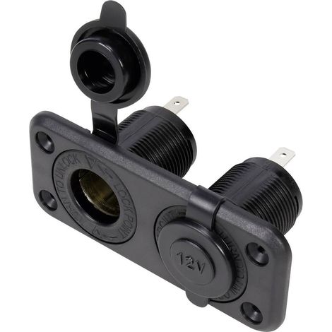 Tru Components – Embase femelle double allume-cigare 548040 – 12 V/DC – 20 A – Capot de protection – Connexion à souder – 1 pc (1/2)