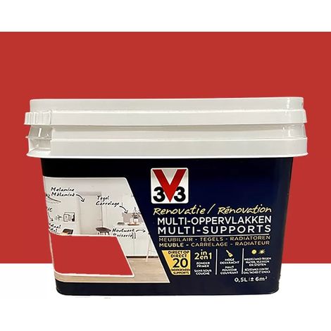 Peinture V33 Rénovation Multi-Supports Rouge caprice 0,5 L (1/2)