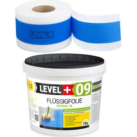 LEVEL+ Dichtset für Duschabdichtung Bad Dichtband Flüssigfolie 7kg SET81 (1/5)
