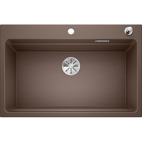Blanco Etagon 8 - Silgranitspüle, 78x51 cm, mit Ablaufbedienung und Zubehör, InFino, Kaffee 525186 (1/5)
