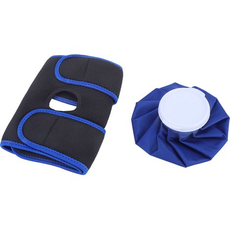 Kit de physiothérapie compresse chaude et froide, attelle pour genou cheville coude, bleu, 15 cm, sac de glace (1/5)