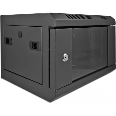 Delock Gabinete de red de 10 con puerta de vidrio 4U negro