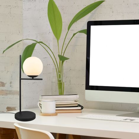 Lampe de table PURE noire métal/verre Trio 502000132 (1/3)
