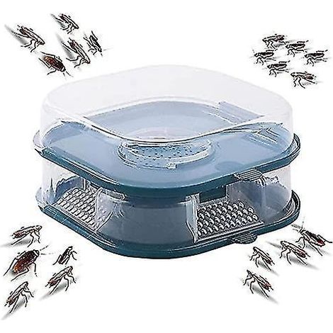 Piège à cafards réutilisable et non toxique, appât pour cafards cuisine et toilettes (double bleu) (1/5)