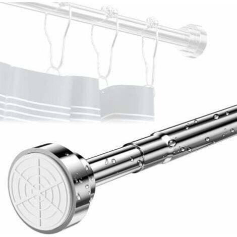 [JAMAIS UTILISÉ] Tringle télescopique, tringle à rideau de douche 55-85 cm sans perçage, tringle à vêtements télescopique en acier inoxydable, rotative et réglable (1/4)