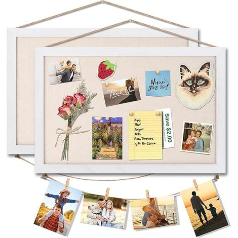 Cork Board Wall Mounted 2 Pieces 40x30cm with 10 Pins 8 Clips Whiteboard for Home Living Room Kitchen Office School (1/5)