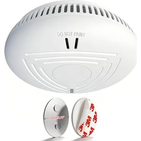 Rauchmelder mit 10-Jahres-Batterie – Einfache Installation, kein Bohren erforderlich, Magnetbefestigung, ideal für Haus, Wohnung und Mietwohnung (1 Stück, Weiß) (1/5)