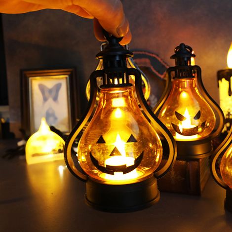 Lanterne citrouille d'Halloween, mini-bar, table de bureau, bougie décorative, lanterne suspendue (1/5)