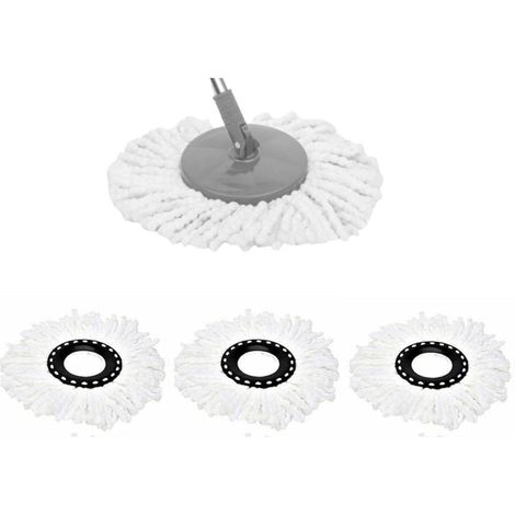 Confezione da 3 ricariche di ricambio per testine di mocio di alta qualità per ricariche in microfibra per mocio magico rotante a 360° (1/5)